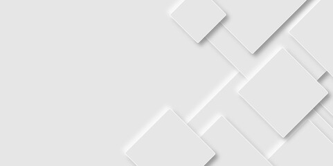 Abstract white rectangle shape geometric line background. abstract seamless modern white and gray color technology concept geometric rectangle vector background neomorphism style poster, banner design