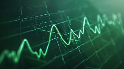 A green line graph with a lot of numbers on it