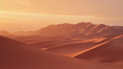 Dramatic desert landscape at sunset
