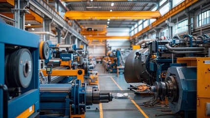 Fototapeta premium Workshop with extruders for producing plastic pipes 
