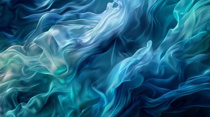 Obraz premium Mesmerizing Swirling Fabric Textures in Shades of Teal and Blue