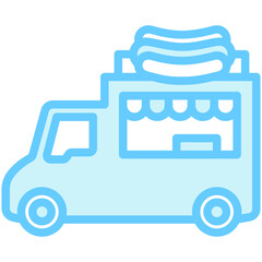 Food Truck blue color icon, related to street food theme. use for modern concept, web and app development