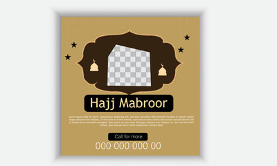 
Islamic social media post for Hajj Umrah .Perfect for Islamic webinars, Quran studies, Muslim education, Religious events

