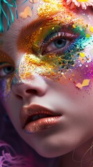 Artistic makeup layout pattern with a focus on design and texture.