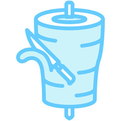 Kebab blue color icon, related to street food theme. use for modern concept, web and app development