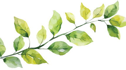 Leaves branch watercolor hand painting floral illustration