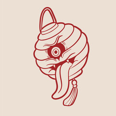 Japanese lamp mask vector art

