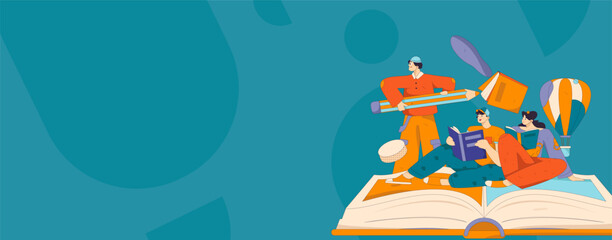 Education and learning people flat vector concept hand drawn illustration
