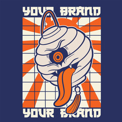 Japanese lamp mask vector art

