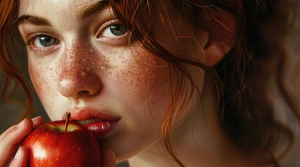 Girl with apple