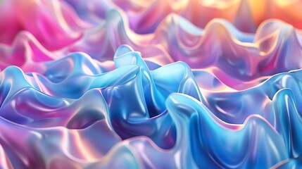 3D rendering. Multicolored wavy shapes. Abstract background.