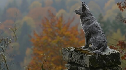 Obraz premium trees in background, foggy mid-ground sky