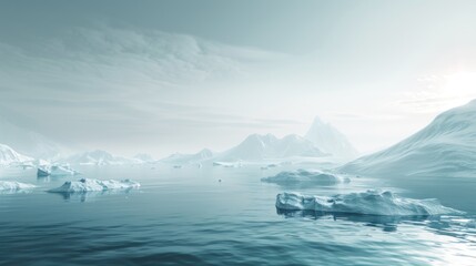 Arctic Seascape with Majestic Icebergs