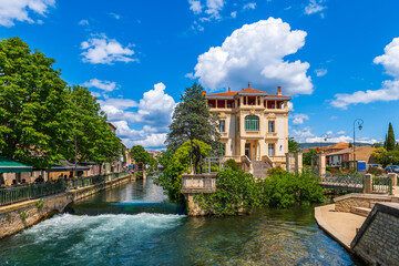 Village of Isle sur la Sorgue, in Vaucluse, in the Provence Alpes Côte d'Azur region, France