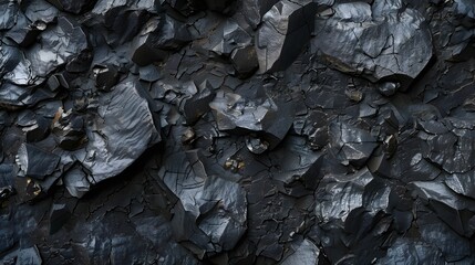 Black or dark gray rough grainy stone texture background. 