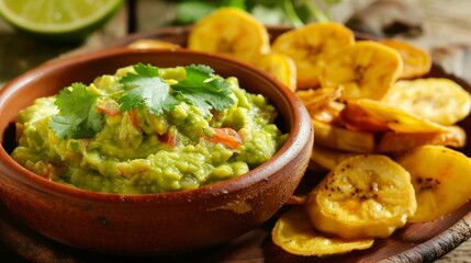 Freshly made guacamole is also a hit with a hint of lime juice and cilantro served alongside crispy plantain chips for a tropical twist on a classic appetizer.