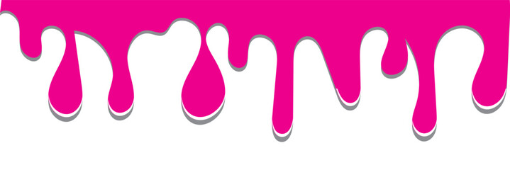 Pink frosting dripping background. Liquid flow.