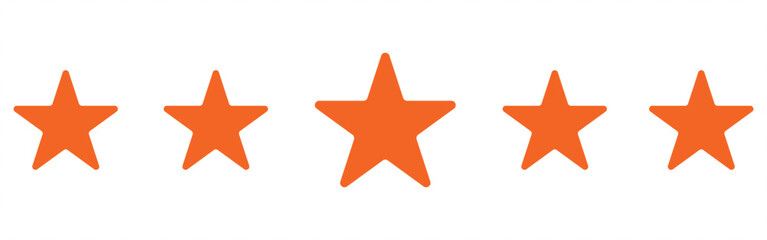 Five star rating vector icon