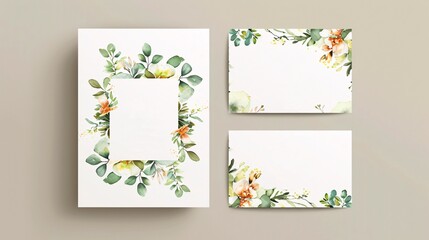 Sophisticated marriage invite with lovely painted flowers.