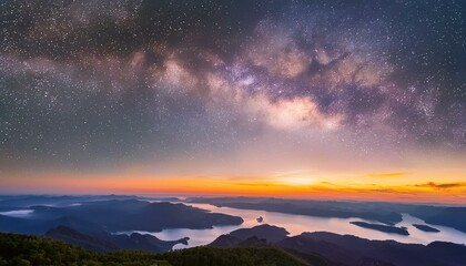 earth and sun, sunrise over the earth, sunrise over the mountains, Landscape with Milky way galaxy. Sunrise and Earth view from space 