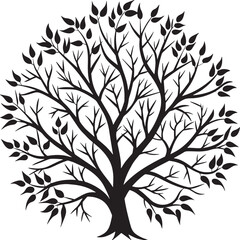 black and white tree silhouettes illustration 