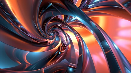 3D rendering. Abstract twisted shape. Futuristic background.