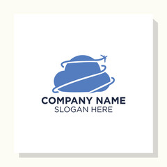 cloud and aircraft logo concept, travel and transportation logo design vector