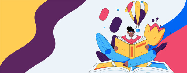 Education and learning people flat vector concept hand drawn illustration
