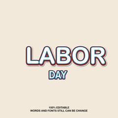 World Labor Day Editable Text Effect 3 Dimension Emboss Cartoon Style