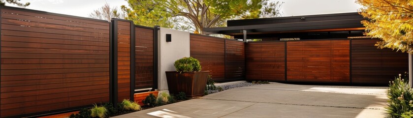 Modern Composite Fence Running around the house