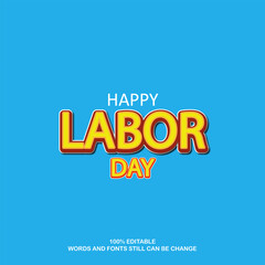 World Labor Day Editable Text Effect 3 Dimension Emboss Cartoon Style