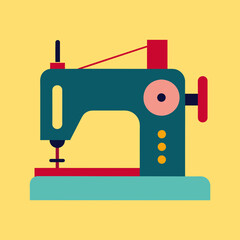Machine stitching vector art illustration