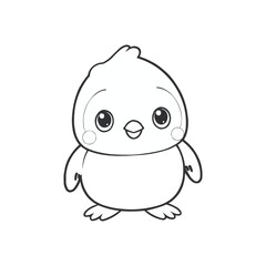 Vector illustration of a cute penguin drawing for children page