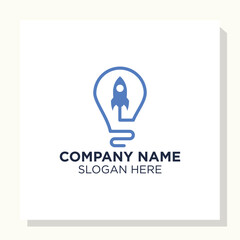 bulb and rocket logo concept, technology logo inspiration