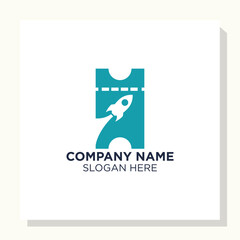 ticket logo design concept, business logo design vector