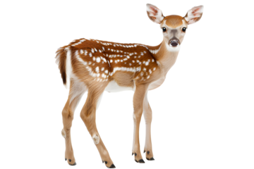 Little deer wildlife standing animal, transparent background, png