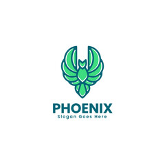 Fototapeta premium Vector Logo Illustration Phoenix Simple Mascot Style