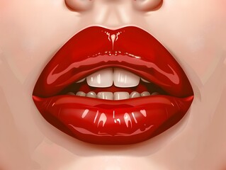 Obraz premium Bold s Glamour CloseUp Portrait Highlighting HighEnd Lipstick Shades