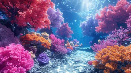 Colorful coral-like structure with realistic and detailed.