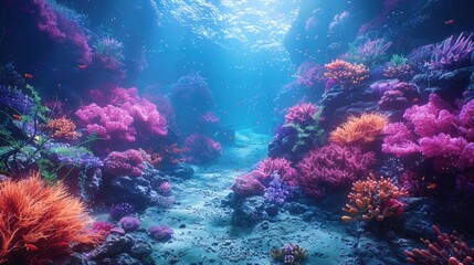 Fototapeta premium Colorful coral-like structure with realistic and detailed.