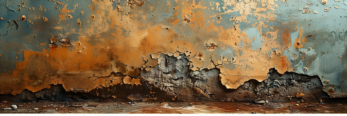 House Wall Damaged by Mold Due to Excess,
Background of a wall painted from burnt cement
