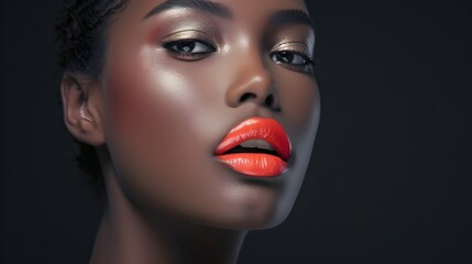 Vibrant Coral Lipstick A Bold Statement in Sleek D Style