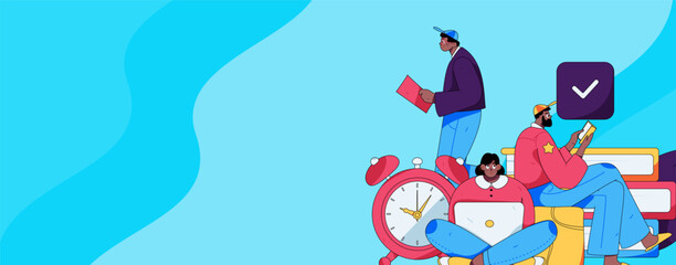 Education and learning people flat vector concept hand drawn illustration
