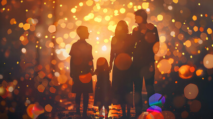 Farewell Gathering with Family: Emotional High Resolution Image Capturing Warmth and Goodbyes in Glossy Backdrop   Photo Realistic Concept