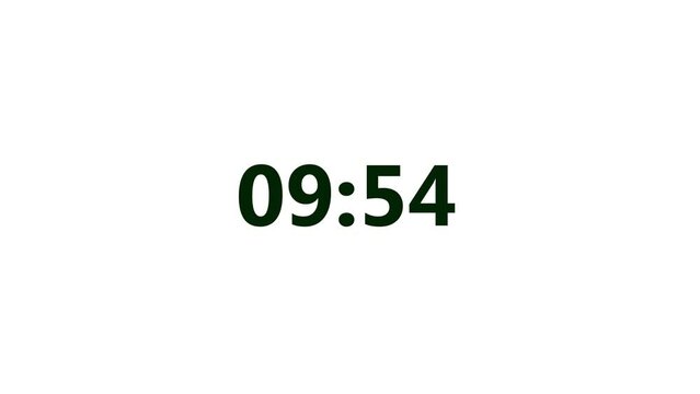 ten minutes count down timer | digital count down isolated on black 