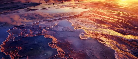 Aerial shot geothermal spring picture