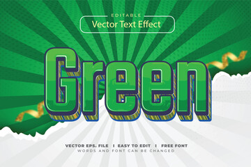 Green 3d text effect with editable 
