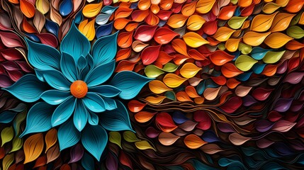 Colorful Abstract Floral Paper Art Design
