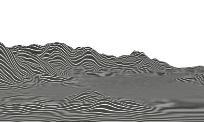 Abstract mountain. White and black terrain.