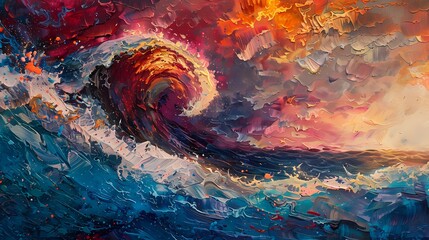 Waves of color crashing onto the canvas, creating a dynamic and vibrant expression of artistic freedom